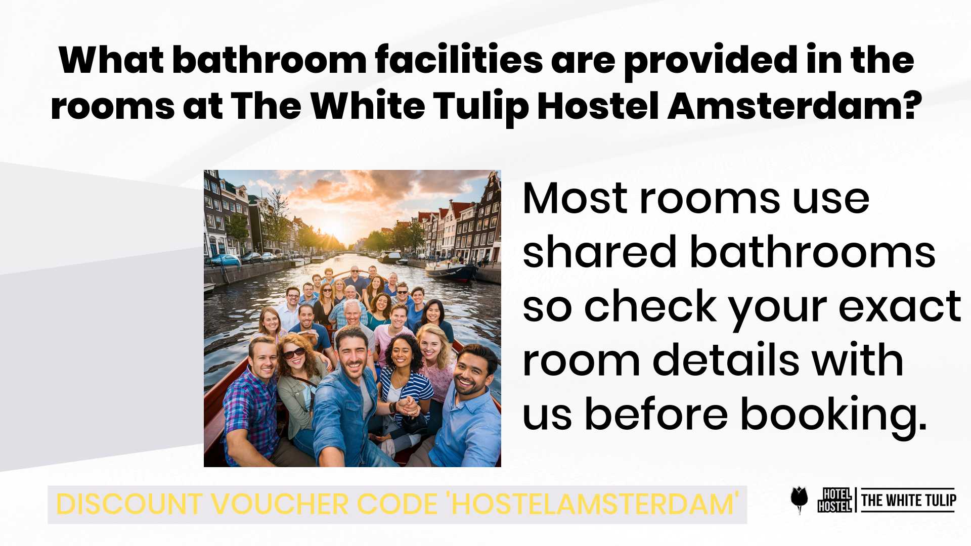 Bathroom arrangements at White Tulip Hostel Amsterdam